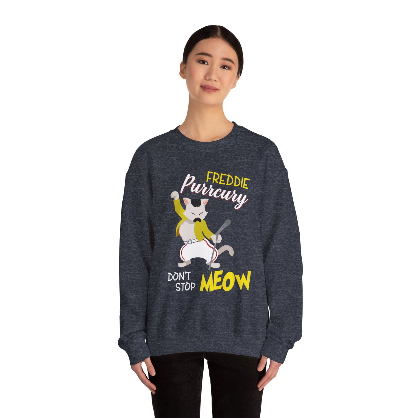 Freddie Purrcury Don’t Stop Meow Crewneck Sweatshirt