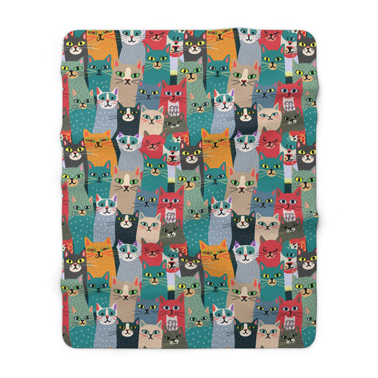 Whisker Wonderland Sherpa Fleece Blanket