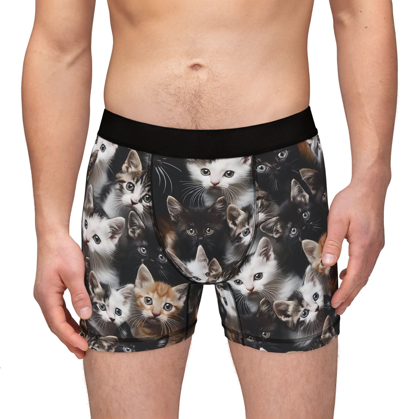 Cozy Kitten Crowd Men's Boxers