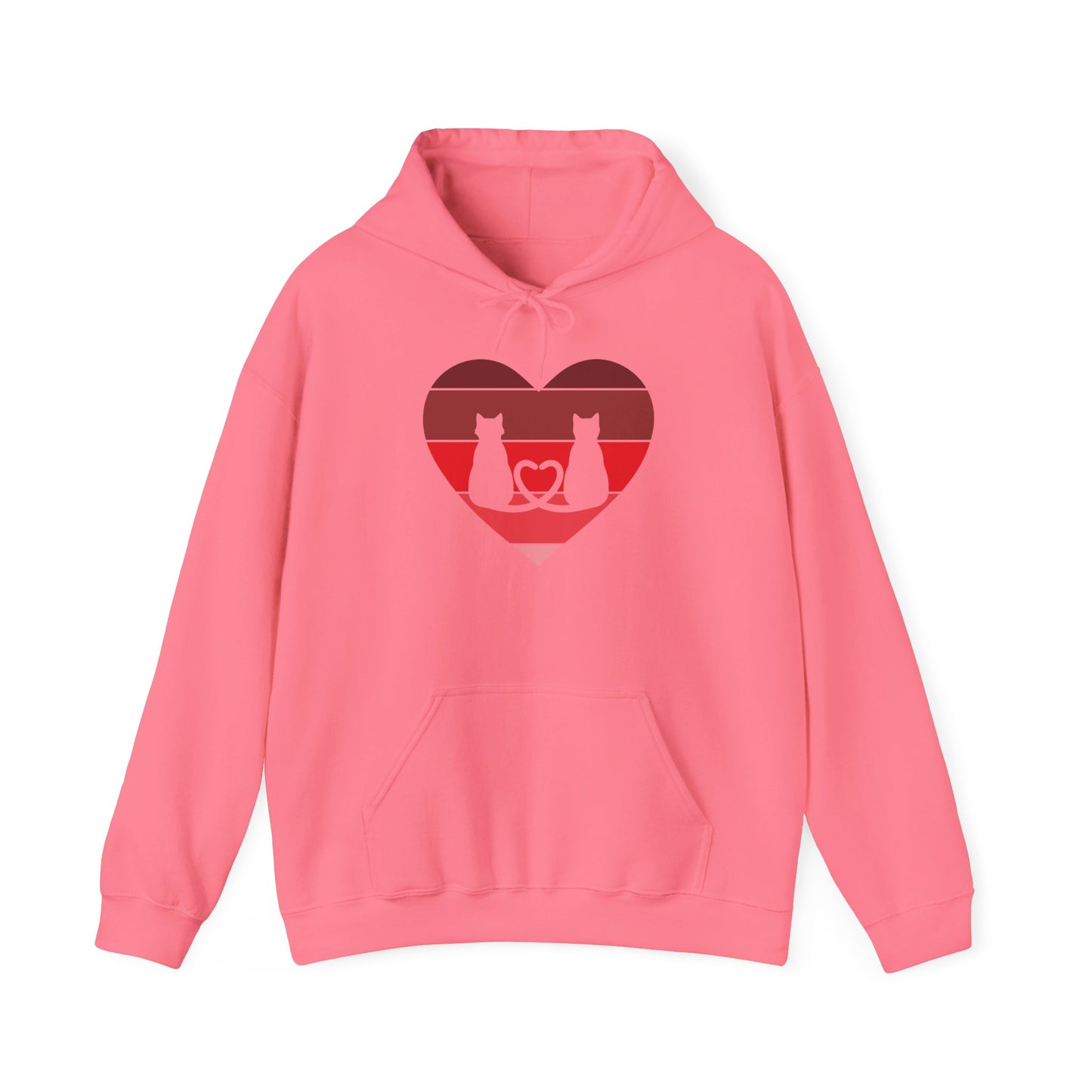 Cat Tail Love Retro Heart Hoodie Sweatshirt