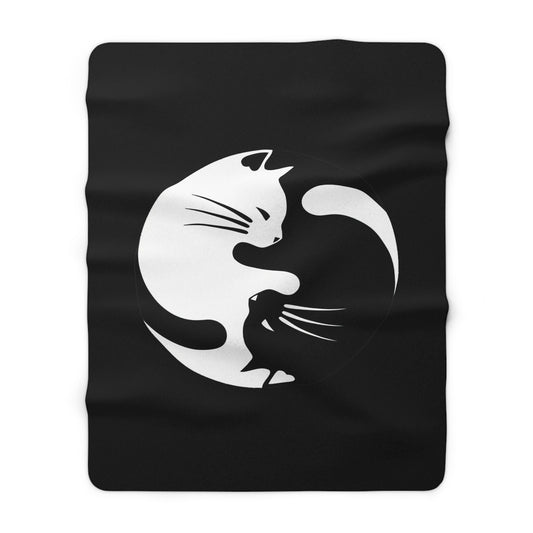 Yin Yang Kitties Sherpa Fleece Blanket