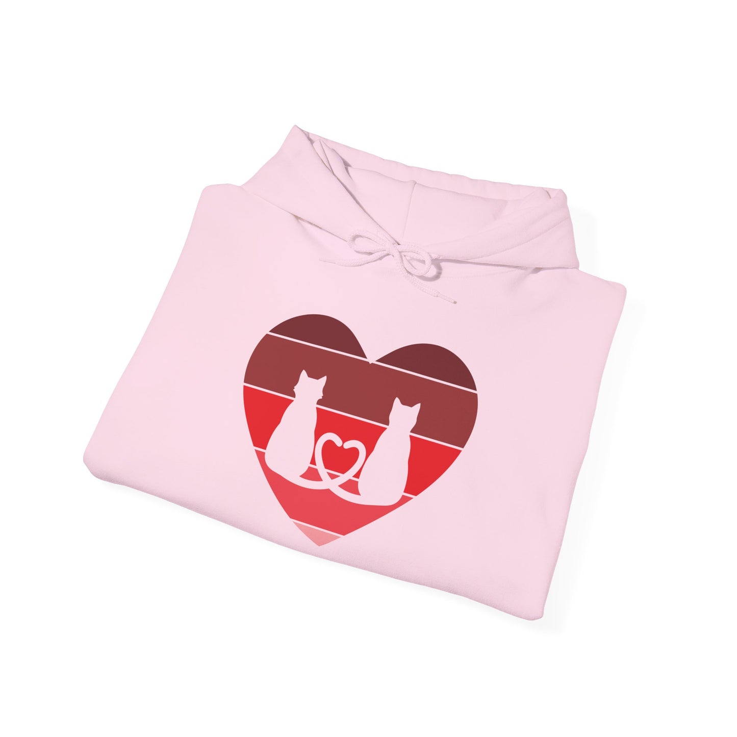 Cat Tail Love Retro Heart Hoodie Sweatshirt