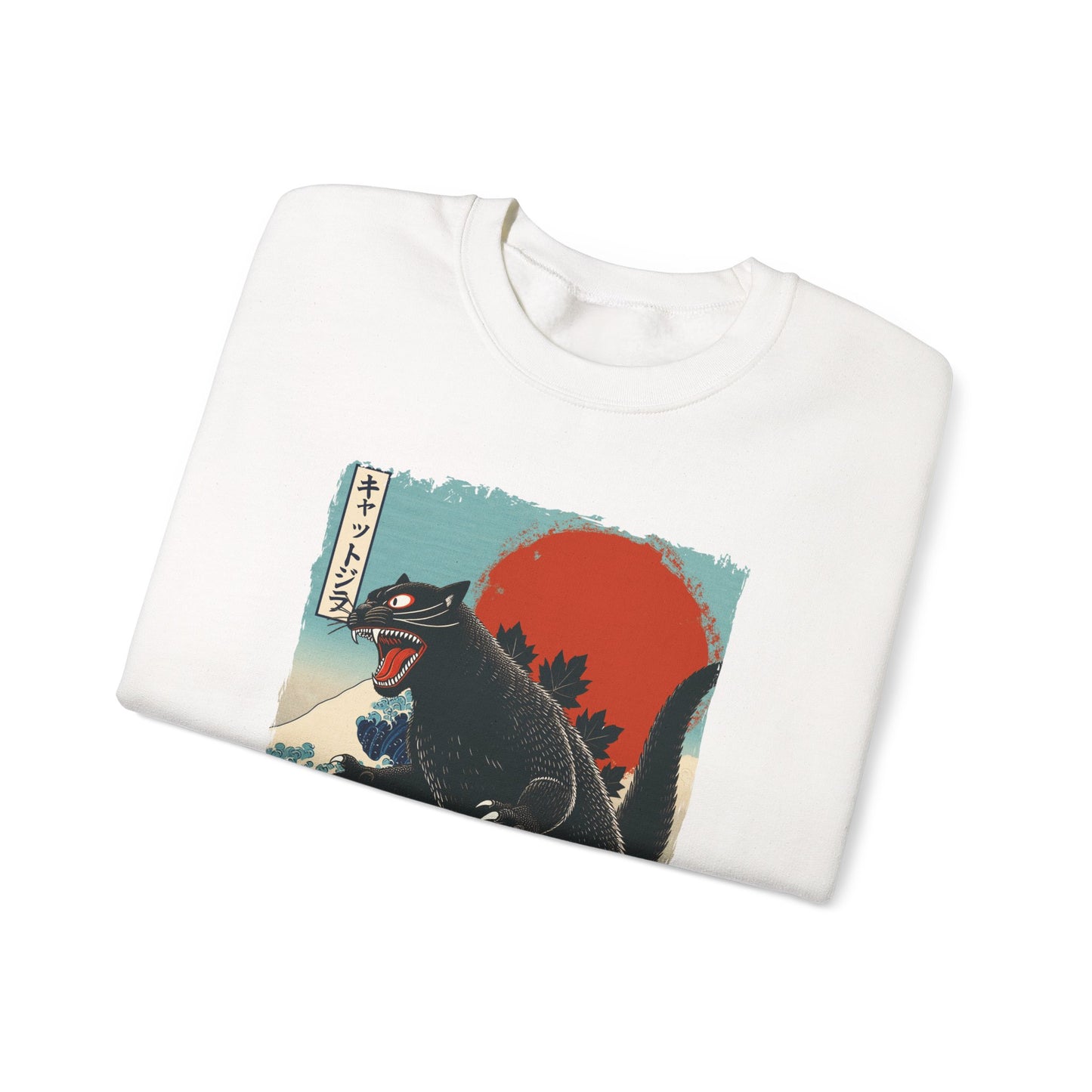 Catzilla Japanese Art Crewneck Sweatshirt