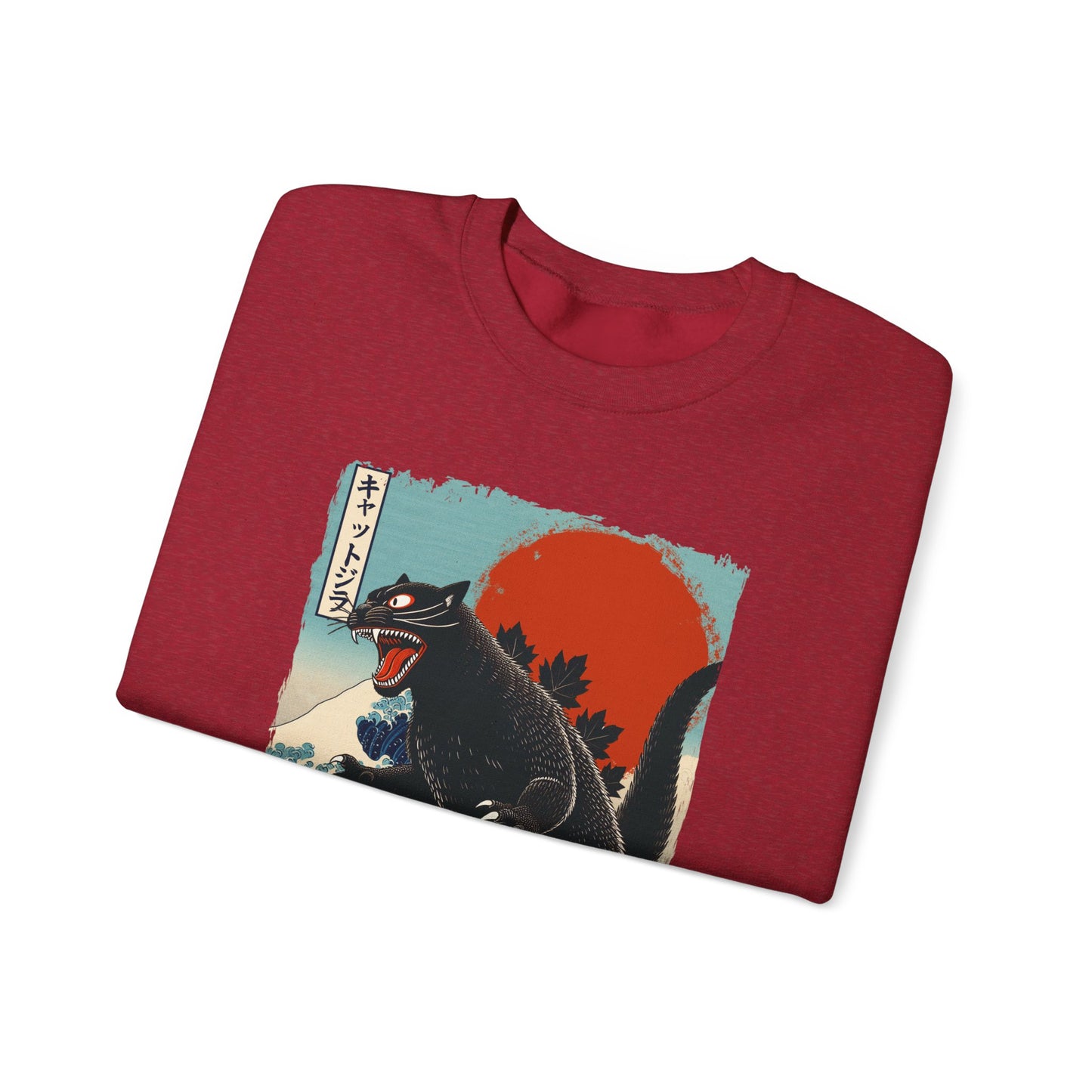 Catzilla Japanese Art Crewneck Sweatshirt