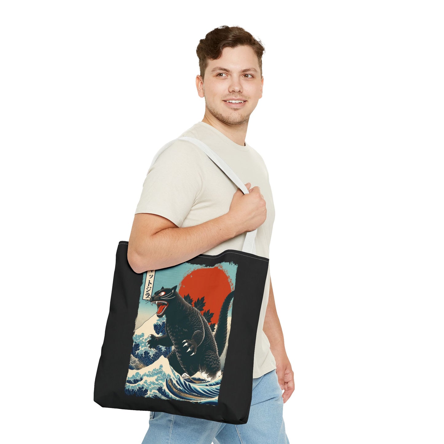 Catzilla Japanese Art Tote Bag