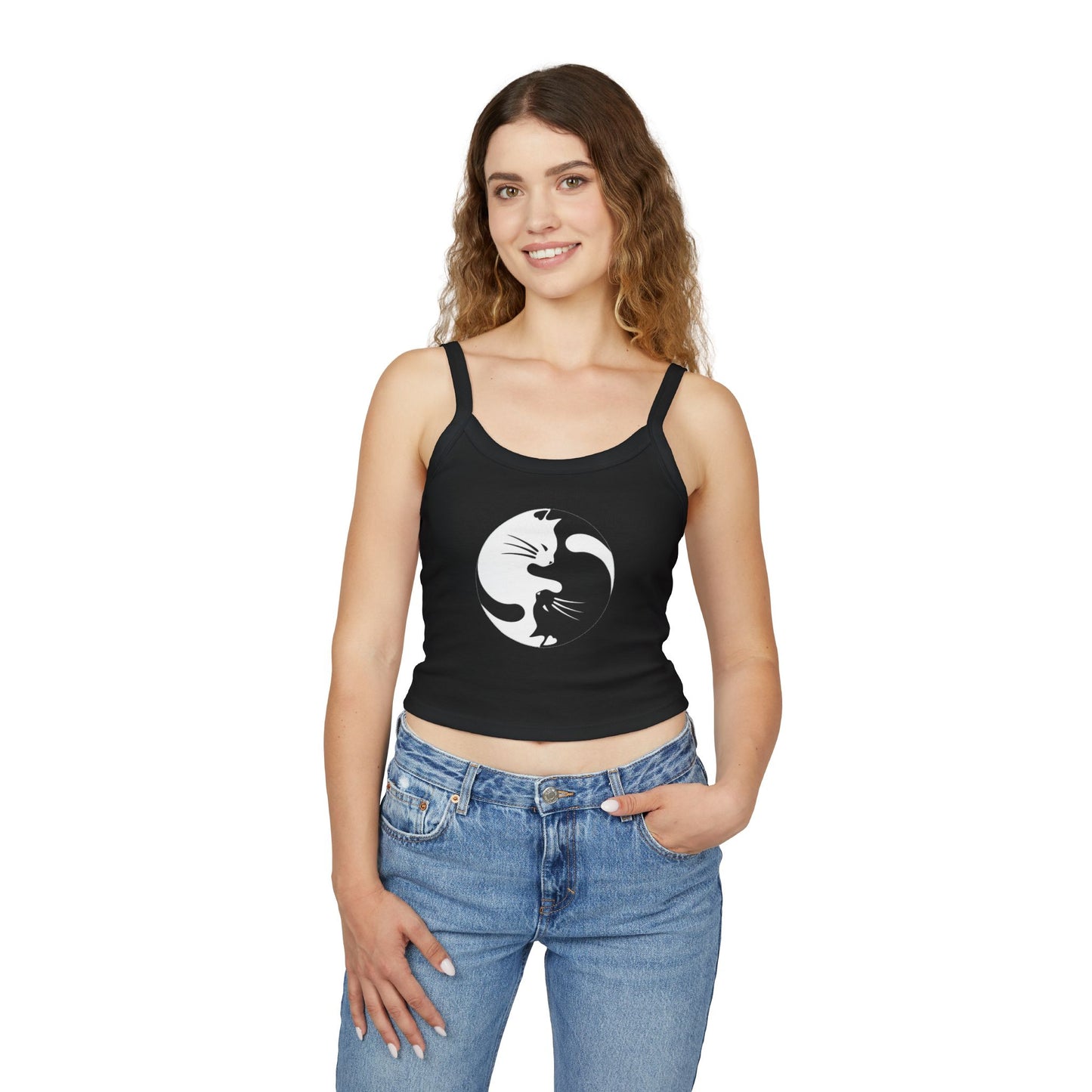 Yin Yang Kitties Women's Spaghetti Strap Tank Top