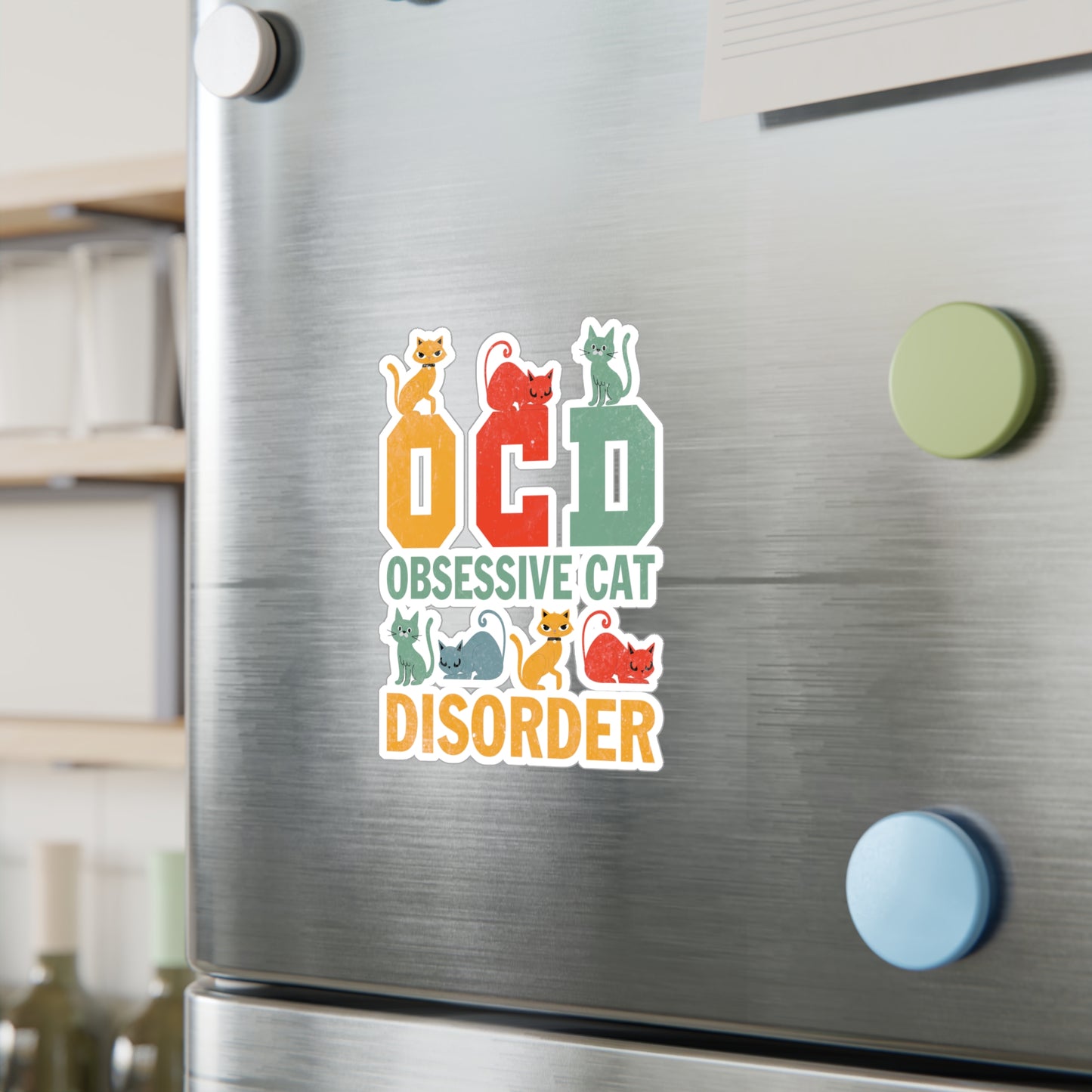 OCD Obsessive Cat Disorder Vinyl Decal