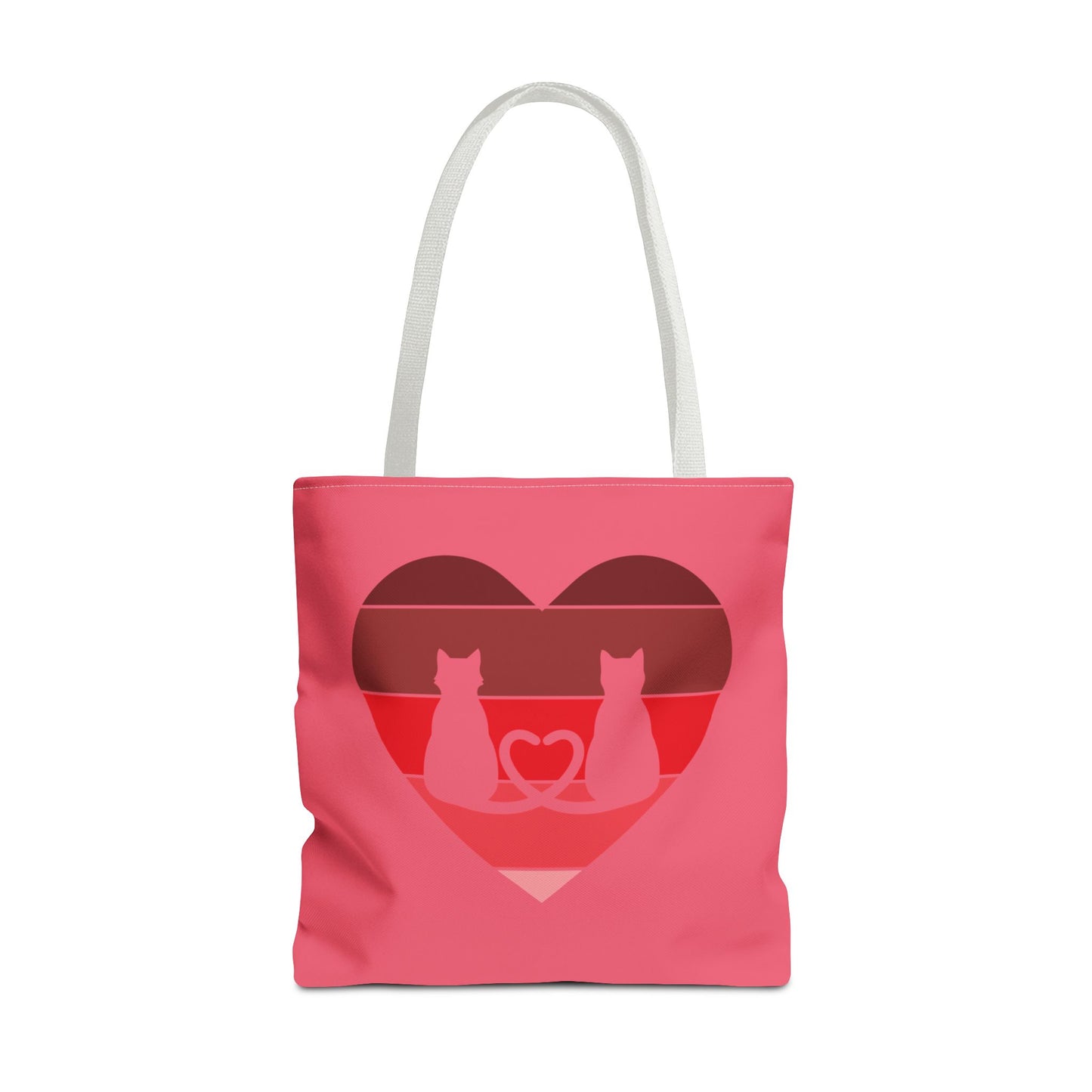 Cat Tail Love Retro Heart Tote Bag
