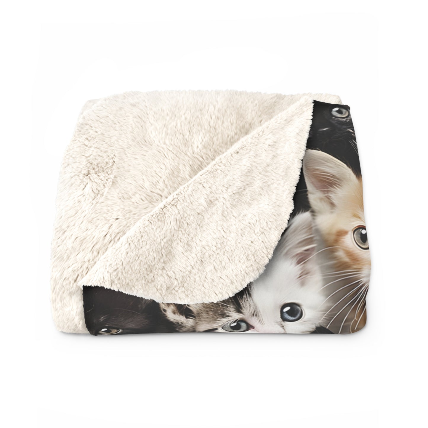 Cozy Kitten Crowd Sherpa Fleece Blanket