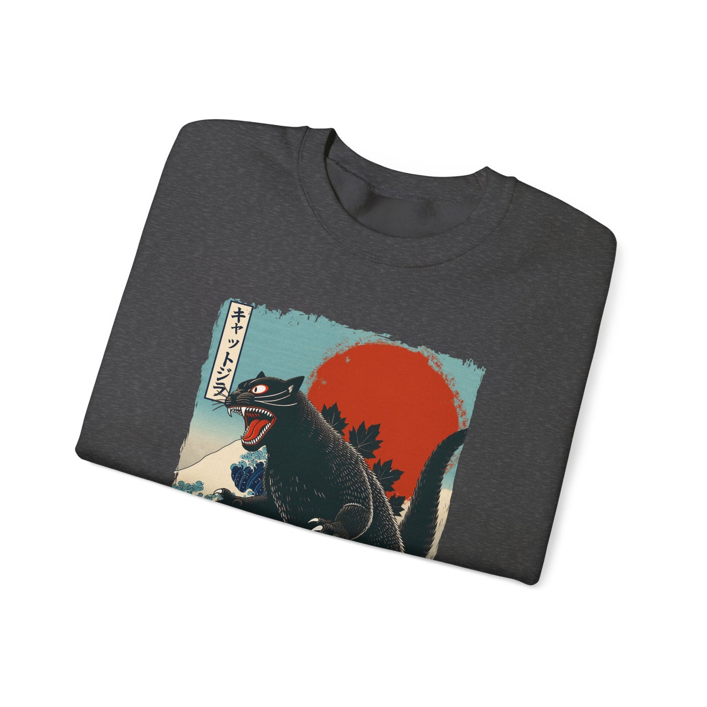 Catzilla Japanese Art Crewneck Sweatshirt