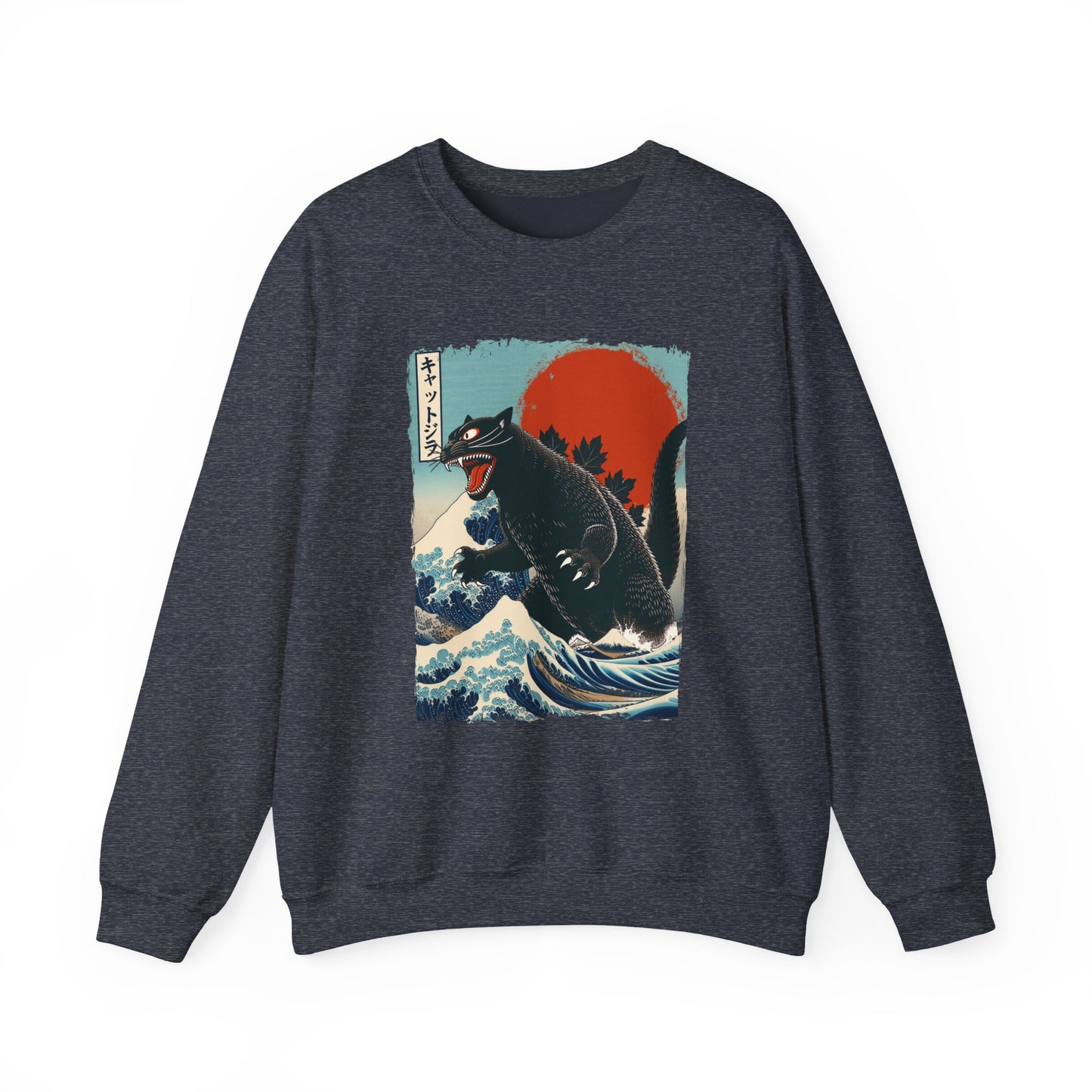 Catzilla Japanese Art Crewneck Sweatshirt