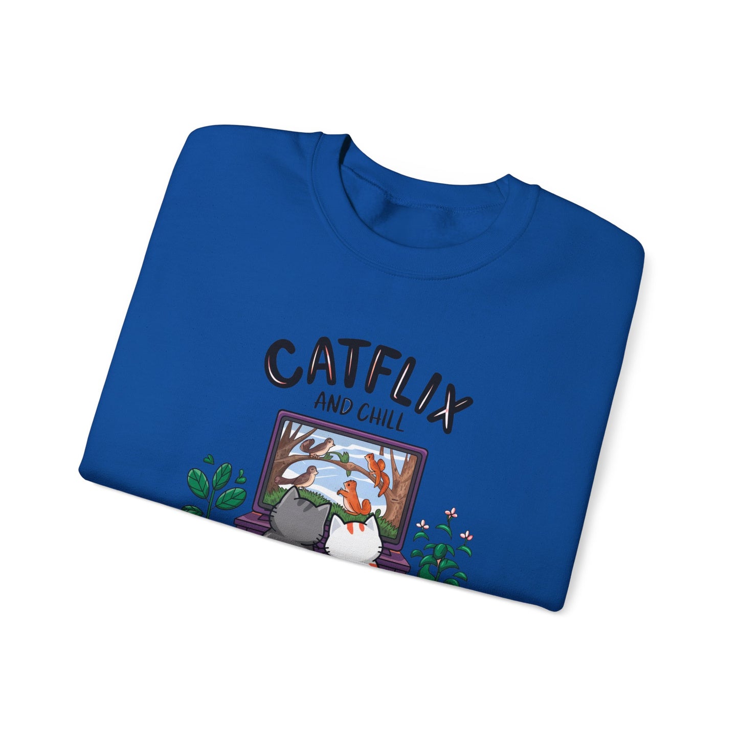 Catflix And Chill Crewneck Sweatshirt