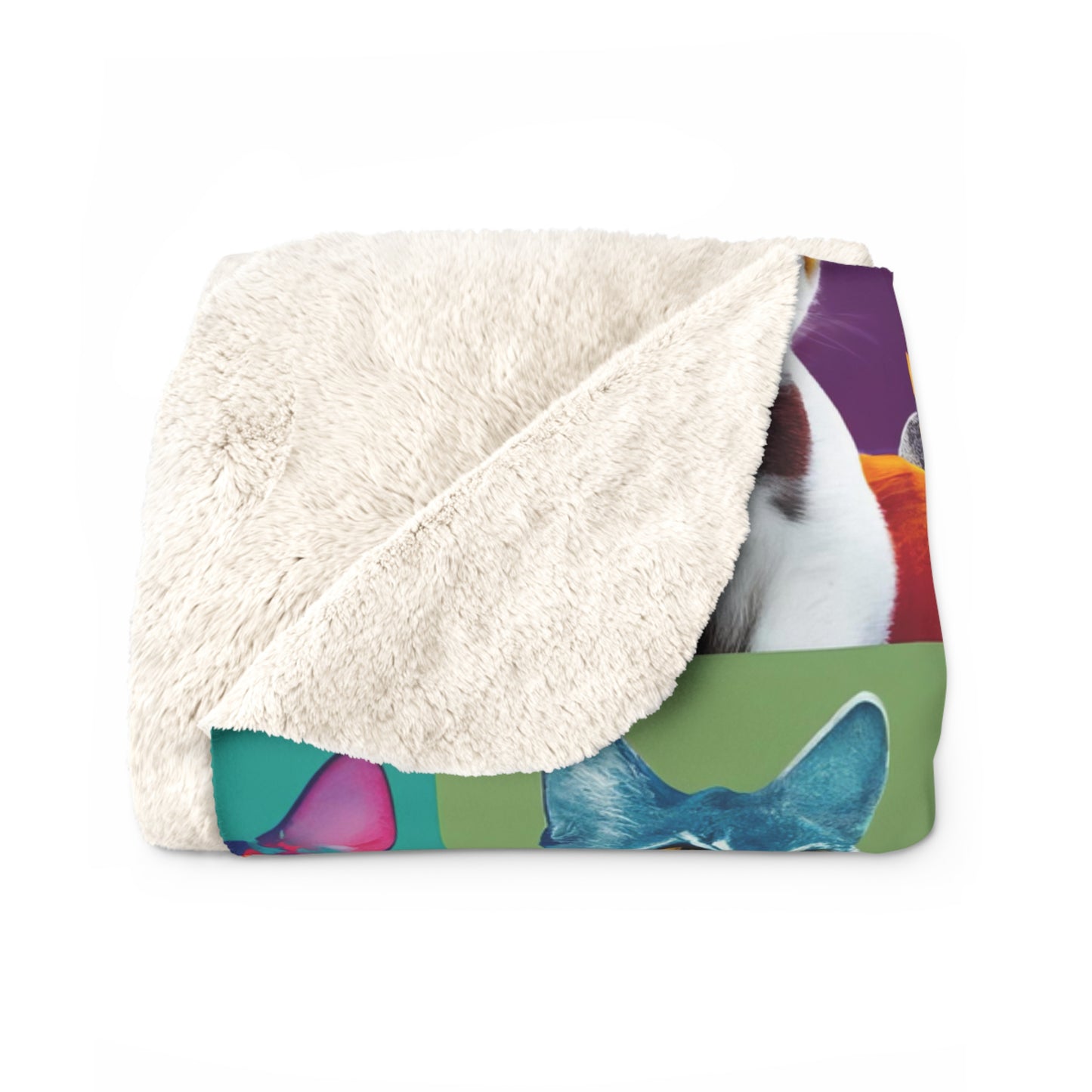 Catty Warhol Sherpa Fleece Blanket