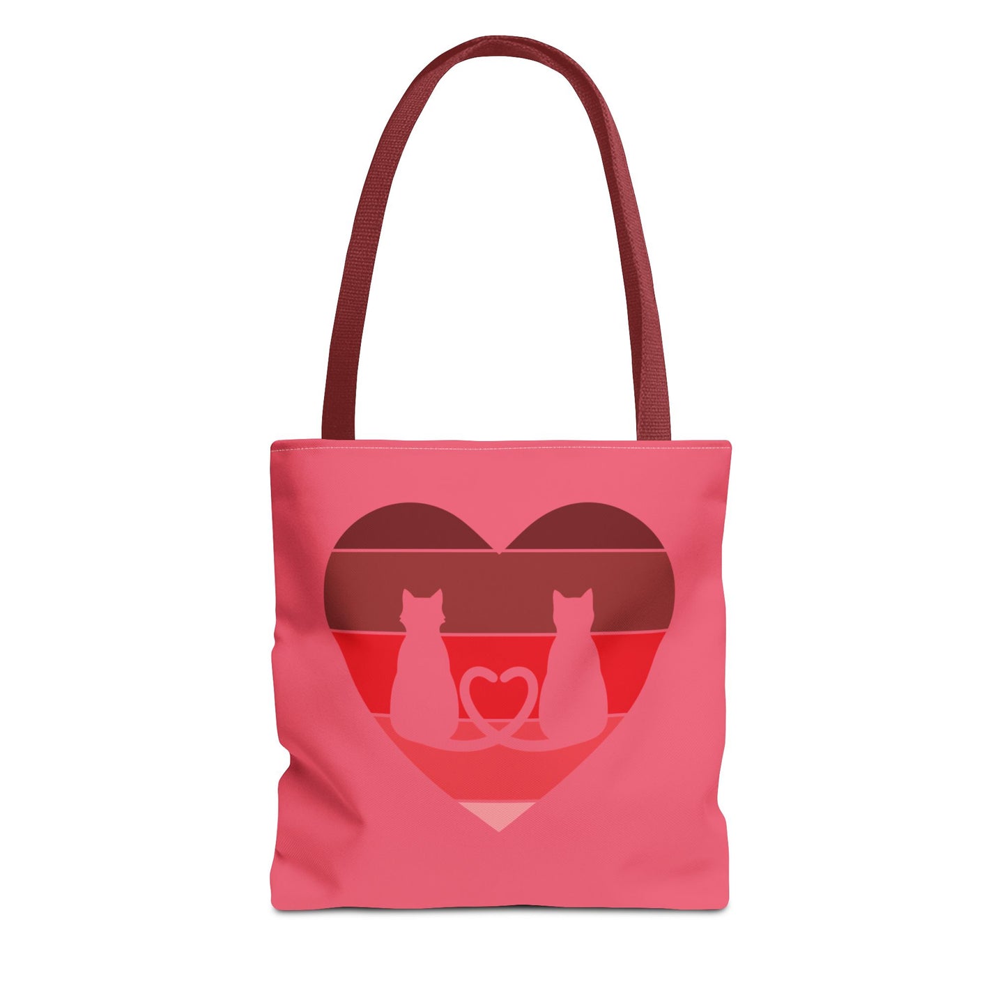 Cat Tail Love Retro Heart Tote Bag
