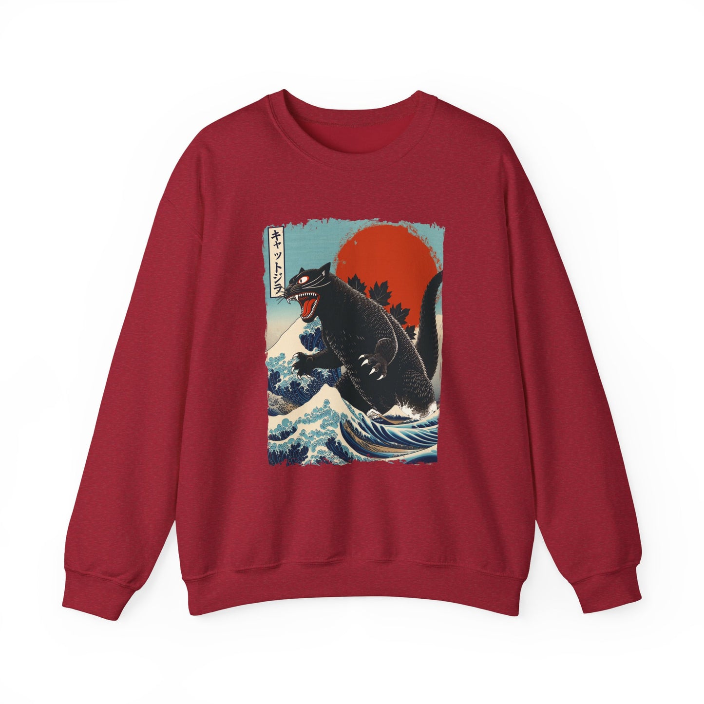 Catzilla Japanese Art Crewneck Sweatshirt