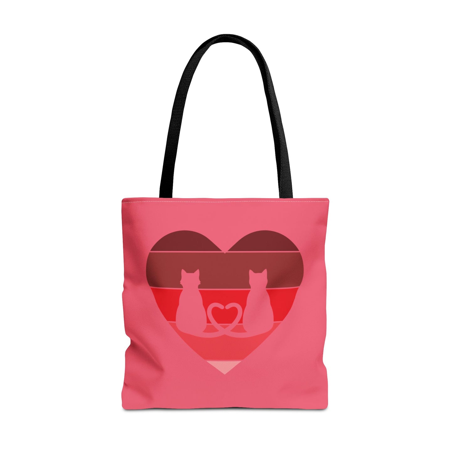 Cat Tail Love Retro Heart Tote Bag