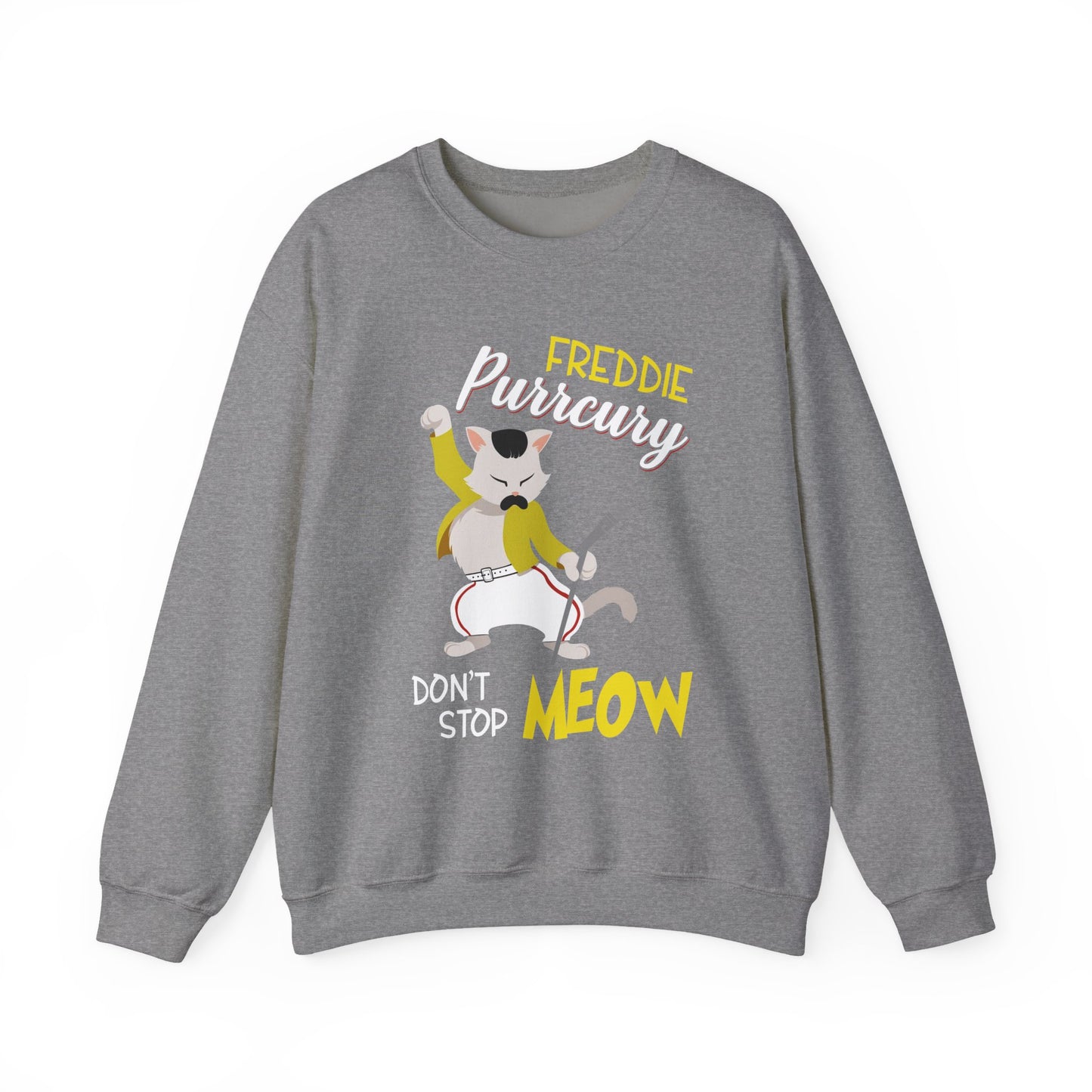 Freddie Purrcury Don’t Stop Meow Crewneck Sweatshirt