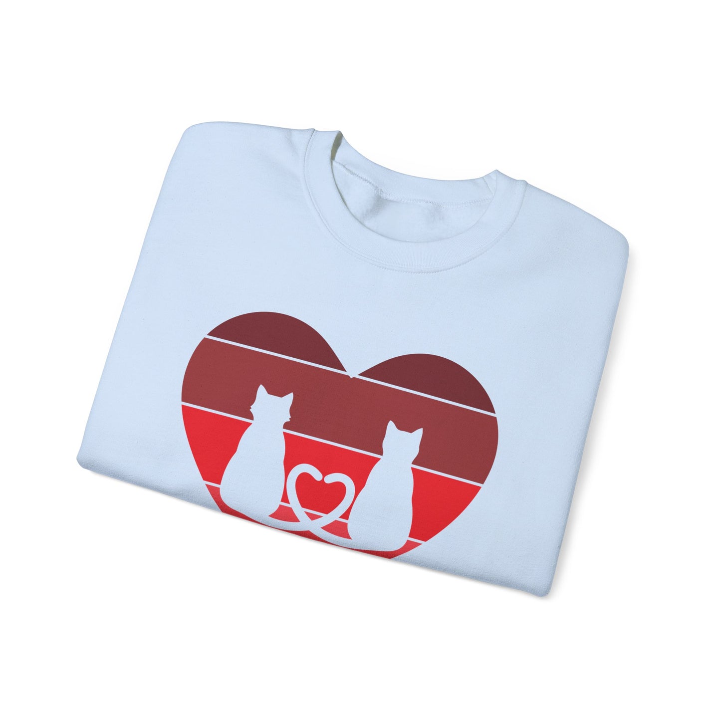 Cat Tail Love Retro Heart Crewneck Sweatshirt