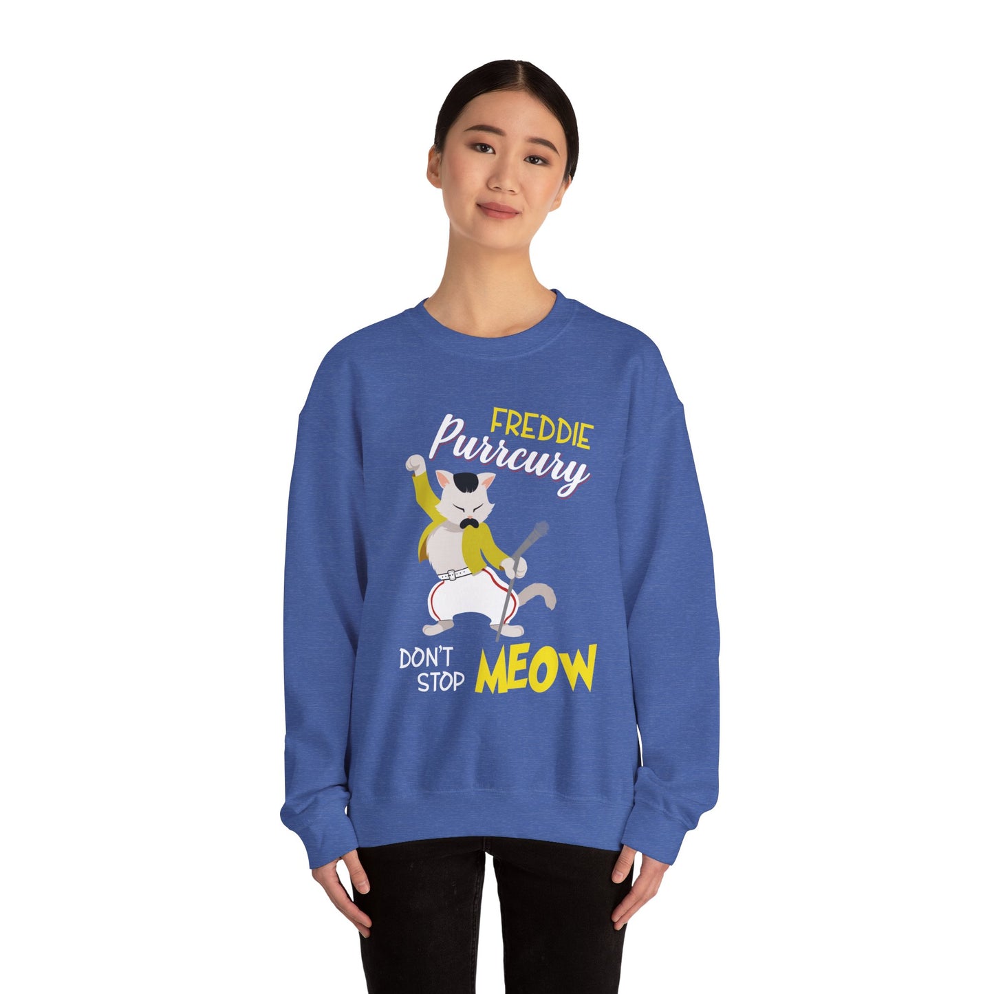 Freddie Purrcury Don’t Stop Meow Crewneck Sweatshirt
