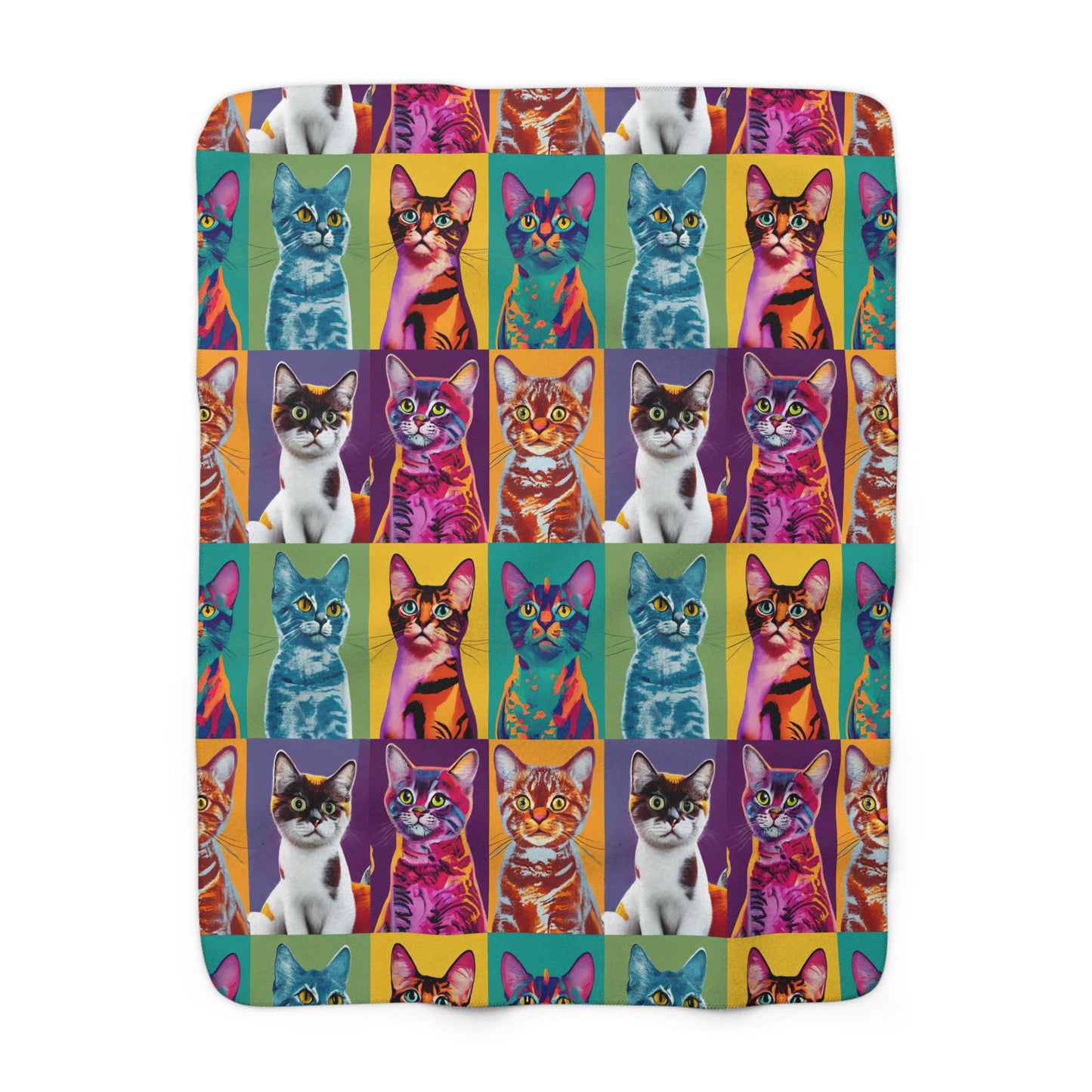 Catty Warhol Sherpa Fleece Blanket