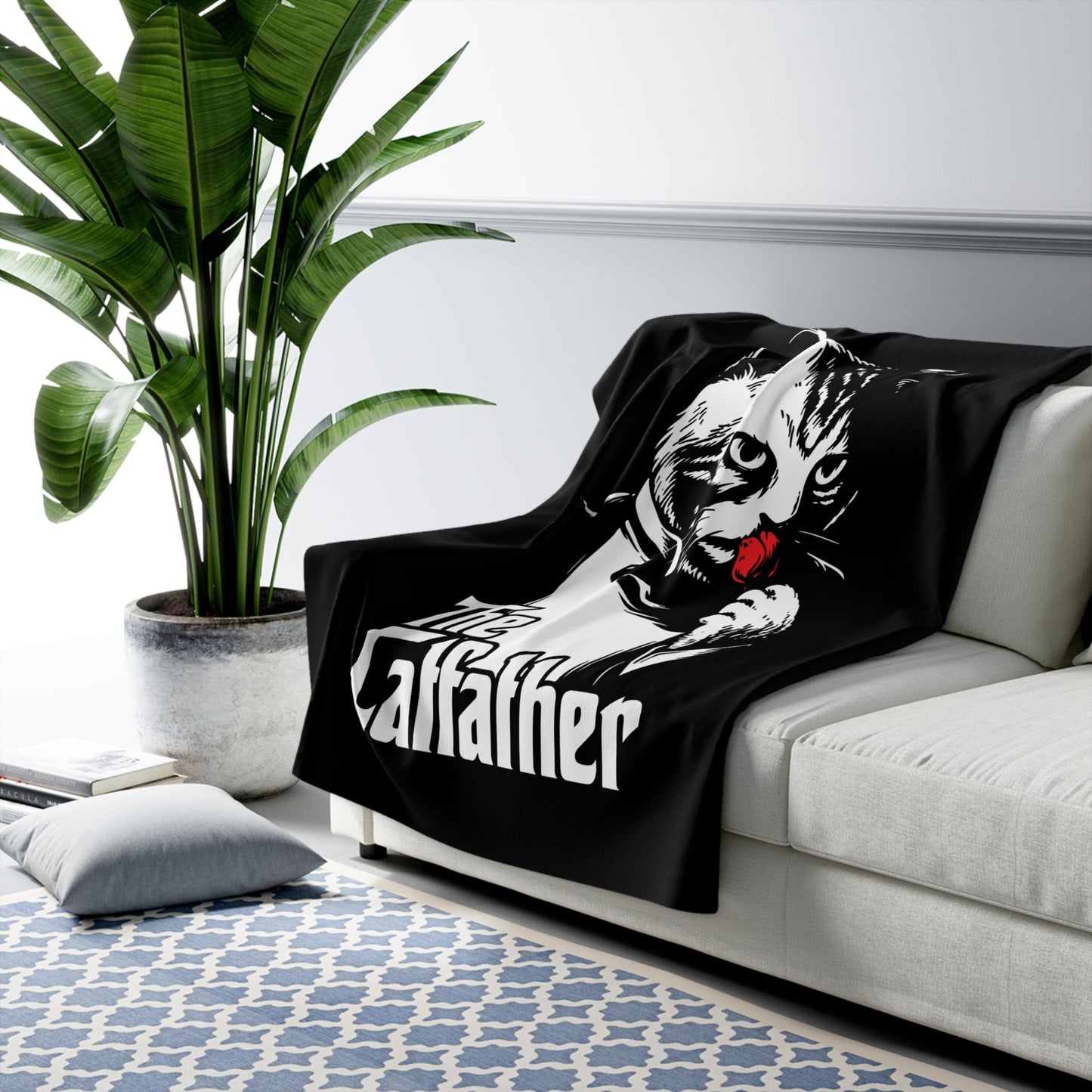 The Catfather Sherpa Fleece Blanket