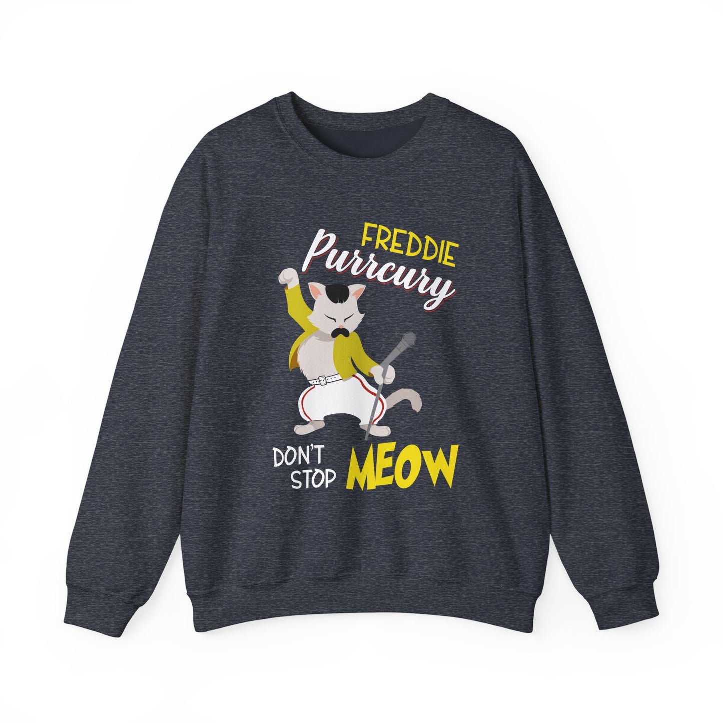 Freddie Purrcury Don’t Stop Meow Crewneck Sweatshirt