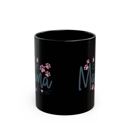 Cat Mama Black Coffee Mug