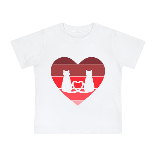 Cat Tail Love Retro Heart Baby Short Sleeve T-Shirt