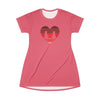 Cat Tail Love Retro Heart T-Shirt Dress