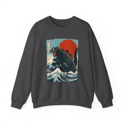 Catzilla Japanese Art Crewneck Sweatshirt