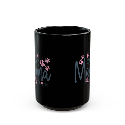 Cat Mama Black Coffee Mug