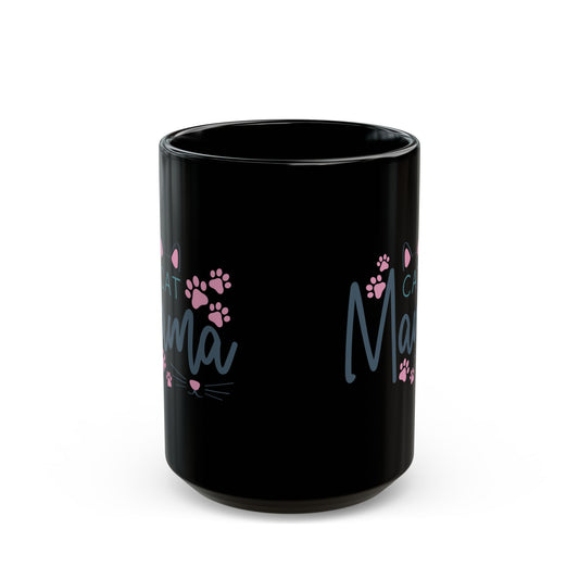 Cat Mama Black Coffee Mug