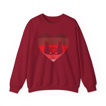 Cat Tail Love Retro Heart Crewneck Sweatshirt