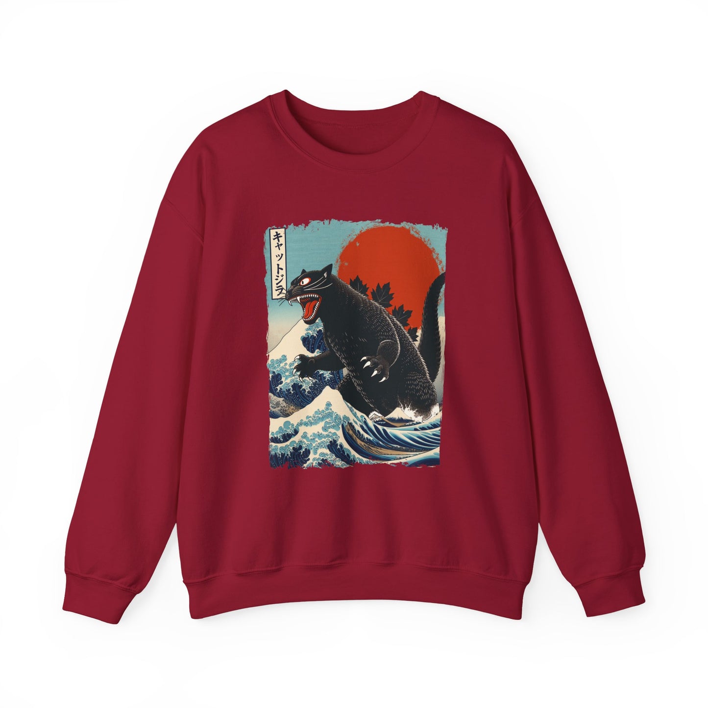 Catzilla Japanese Art Crewneck Sweatshirt