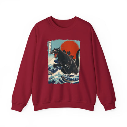 Catzilla Japanese Art Crewneck Sweatshirt