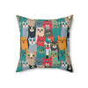 Whisker Wonderland Faux Suede Square Pillow