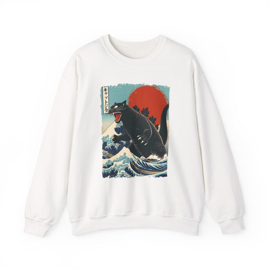 Catzilla Japanese Art Crewneck Sweatshirt