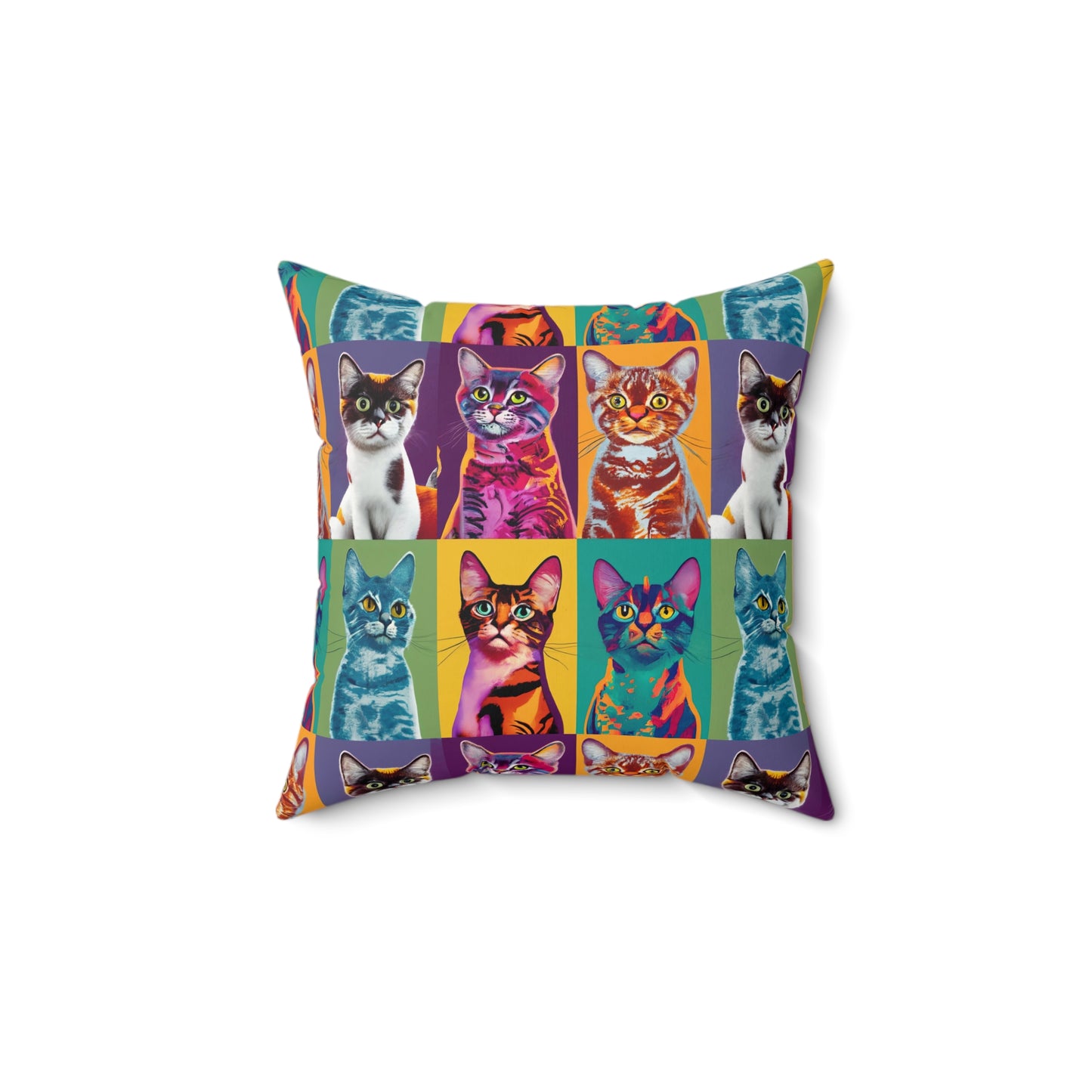 Catty Warhol Faux Suede Square Pillow