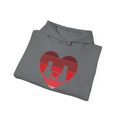 Cat Tail Love Retro Heart Hoodie Sweatshirt
