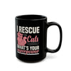 Rescue Superpower Cat Black Coffee Mug