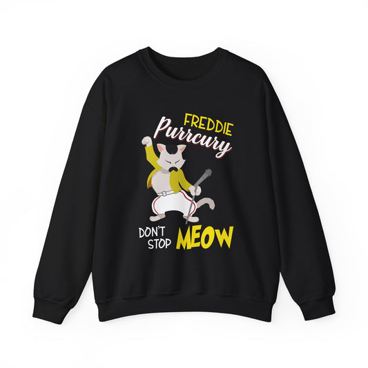 Freddie Purrcury Don’t Stop Meow Crewneck Sweatshirt