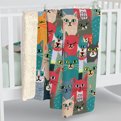 Whisker Wonderland Sherpa Fleece Blanket