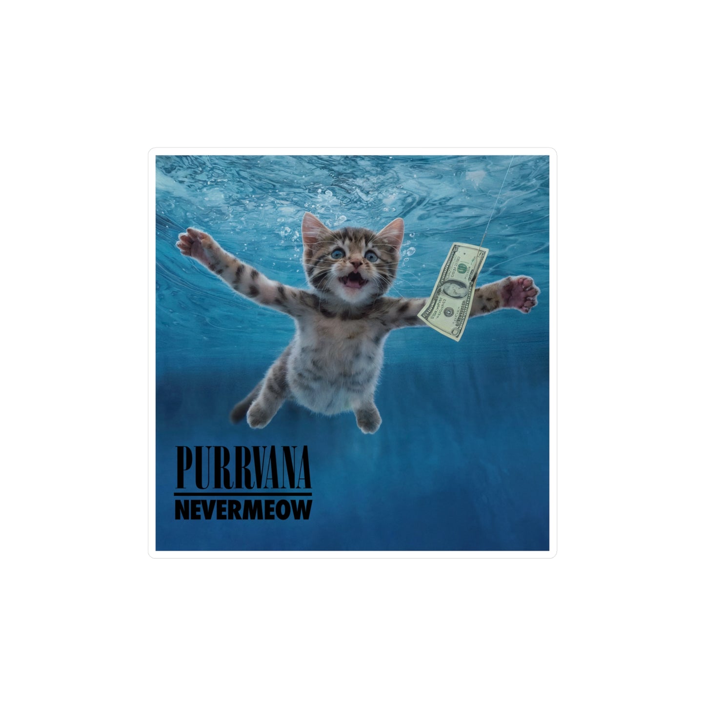Purrvana Nevermeow Album Cover Vinyl Decal