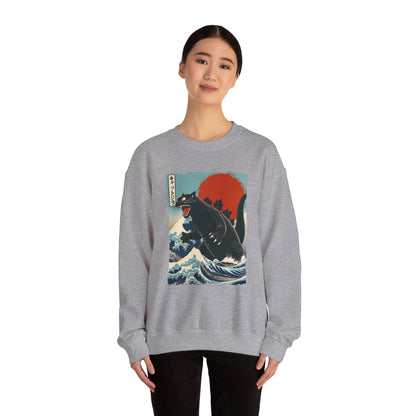 Catzilla Japanese Art Crewneck Sweatshirt