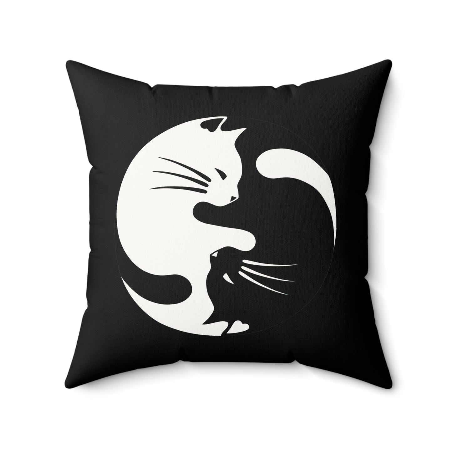 Yin Yang Kitties Faux Suede Square Pillow