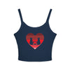 Cat Tail Love Retro Heart Women's Spaghetti Strap Tank Top
