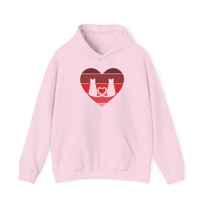 Cat Tail Love Retro Heart Hoodie Sweatshirt