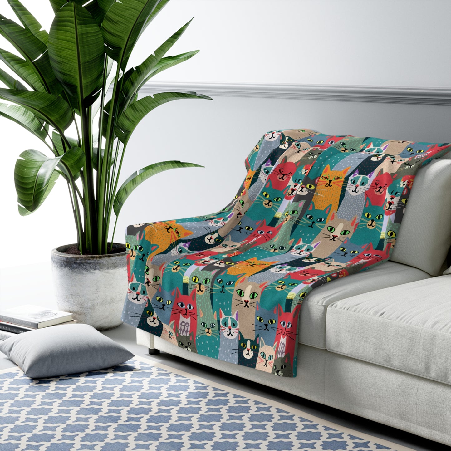 Whisker Wonderland Sherpa Fleece Blanket