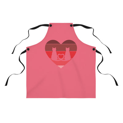 Cat Tail Love Retro Heart Apron