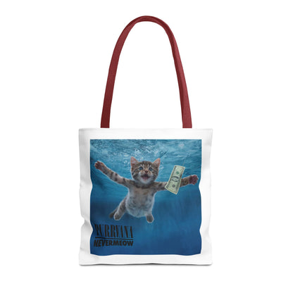 Purrvana Nevermeow Album Cover Tote Bag